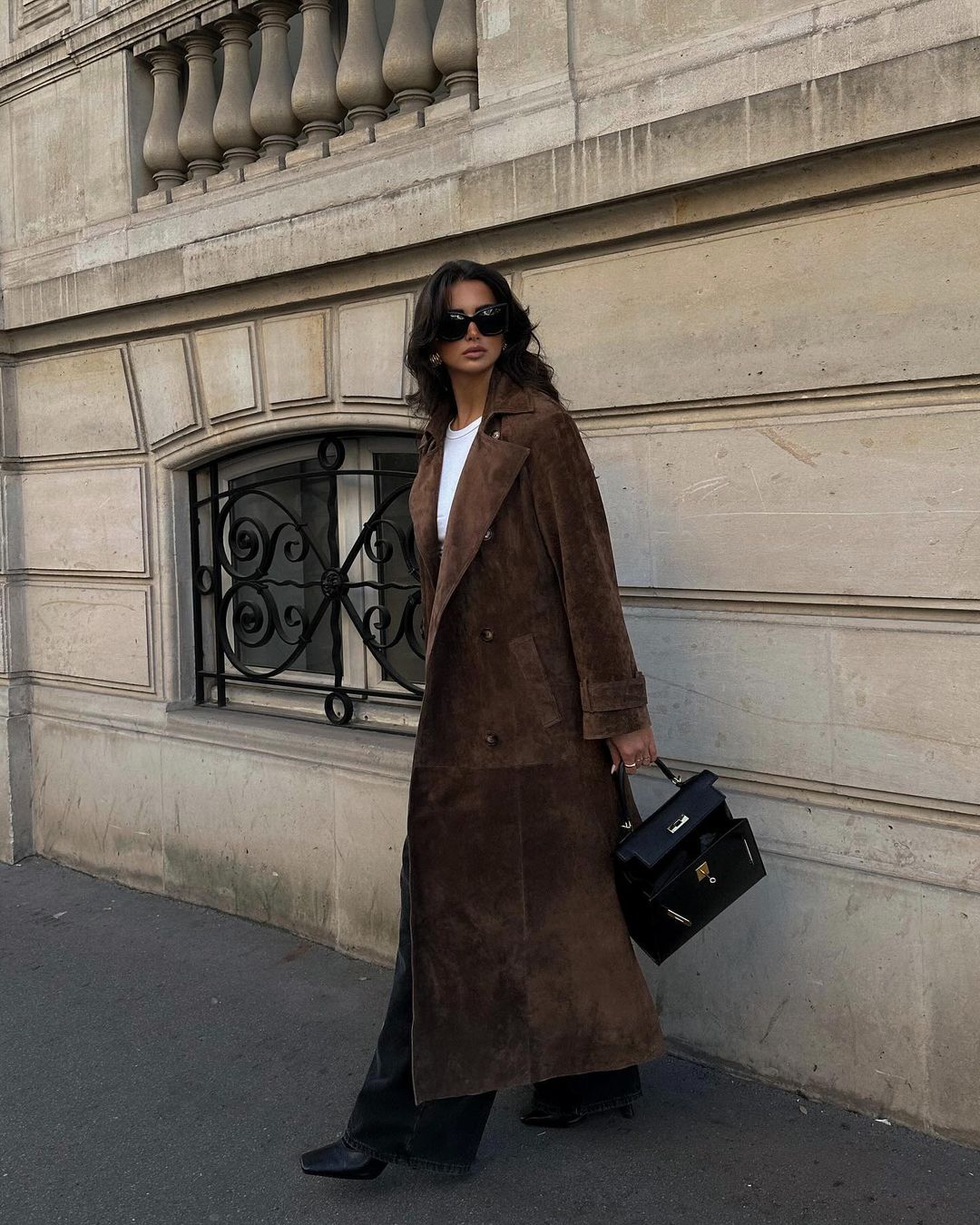 NATHALIE - Suede Trench Coat