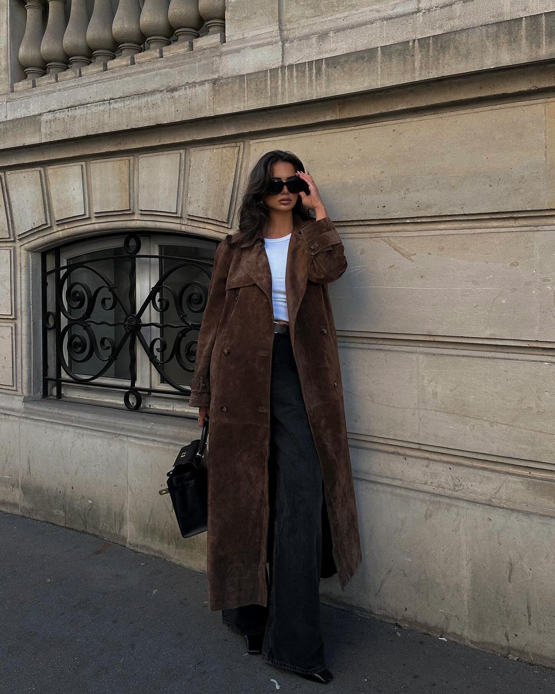 NATHALIE - Suede Trench Coat